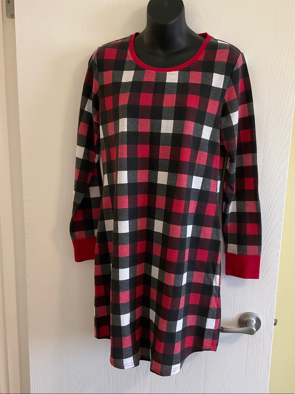 Denver Hayes Red, Black & White Buffalo Plaid Nightshirt